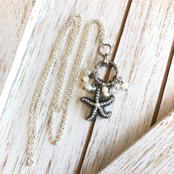 Salty Kiss Design Jewelry - Starfish and Shell Necklace